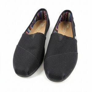 Tom's Alpargata Black SZ 11 Canvas Closed Toe Slip On Classic Flats